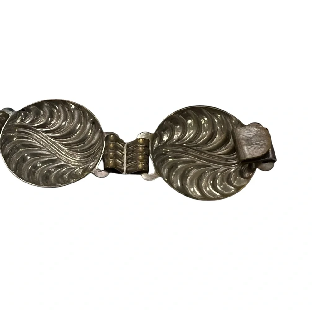 VTG‎ Waist Belt Antique Silver Tone Metal Swirls Boho Western 28” 70’s Classic